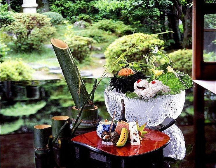 Japanese fine dining Kaiseki style with garden view