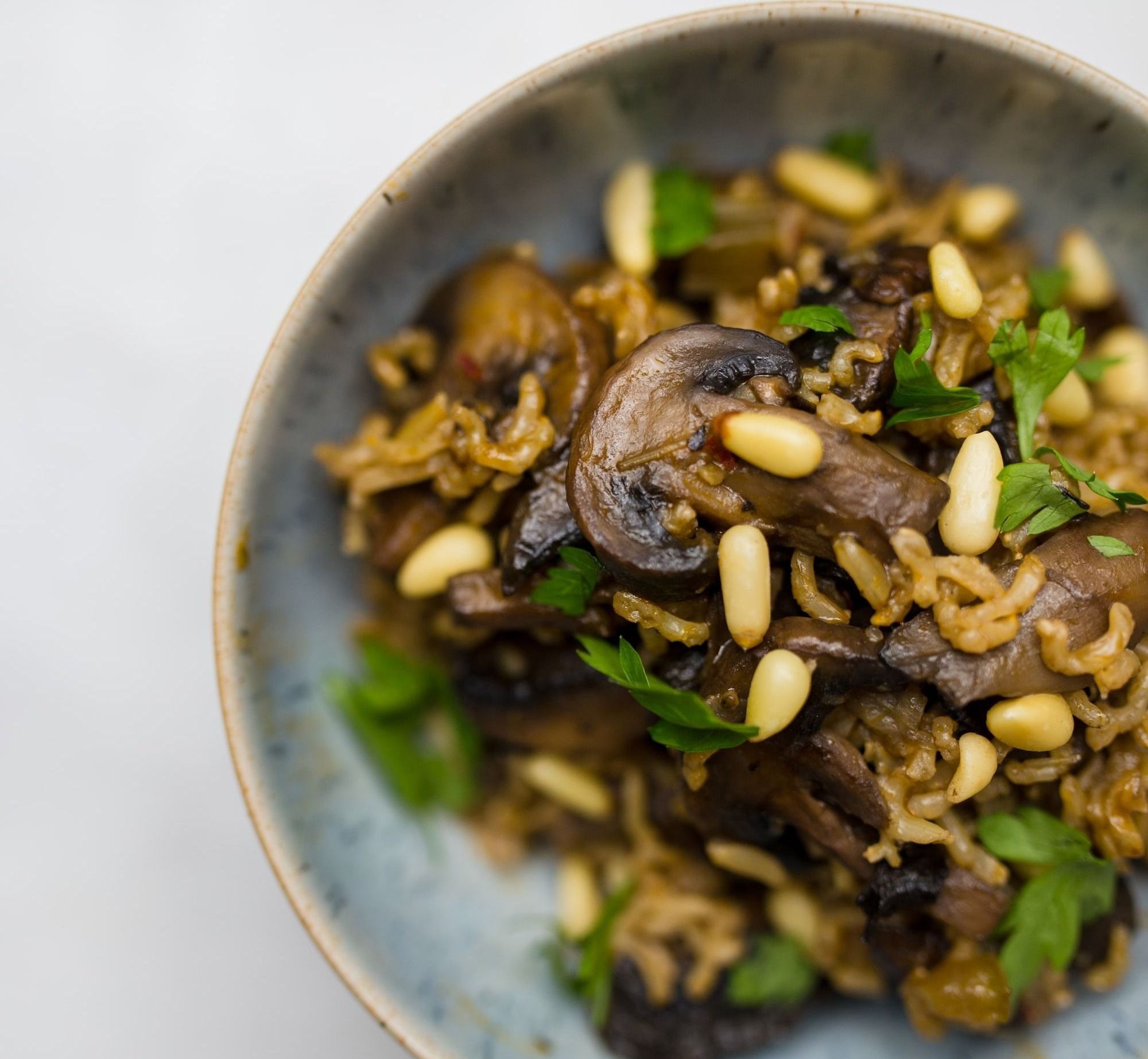 Pine nuts on savory dishes