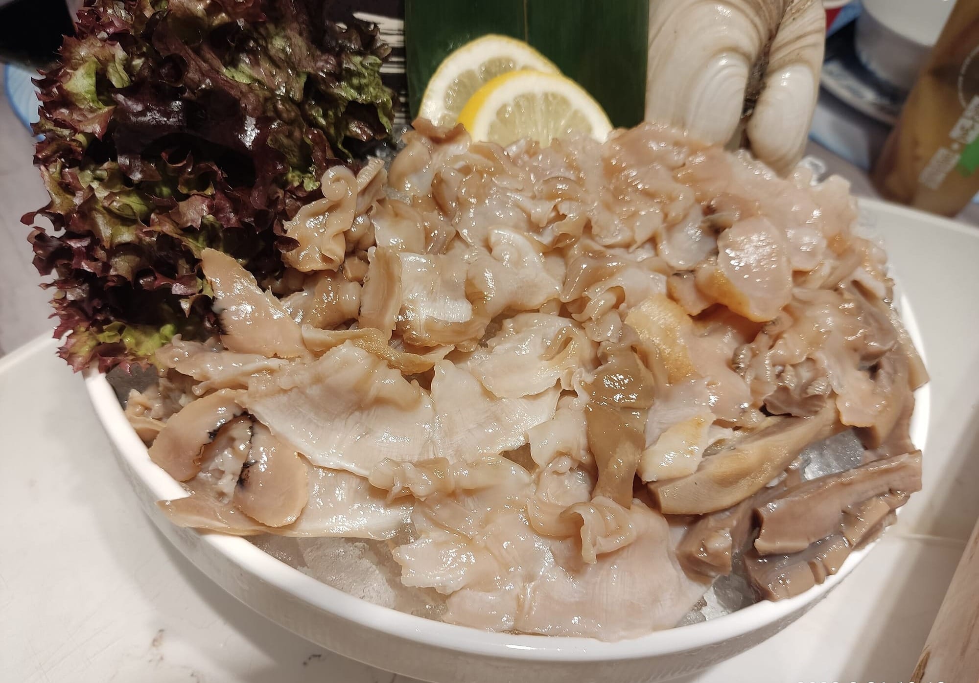 Geoduck in raw as sashimi