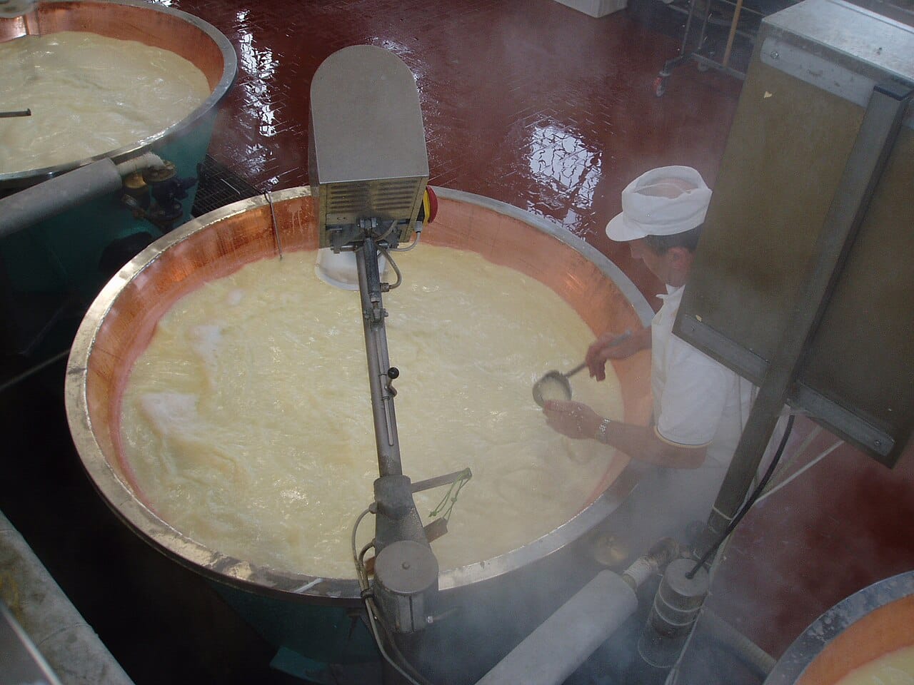 Parmigiano-Reggiano in making