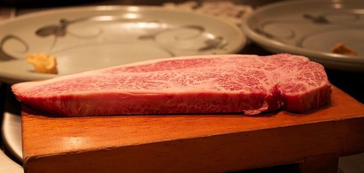 A5 Wagyu Steak with marbling texture