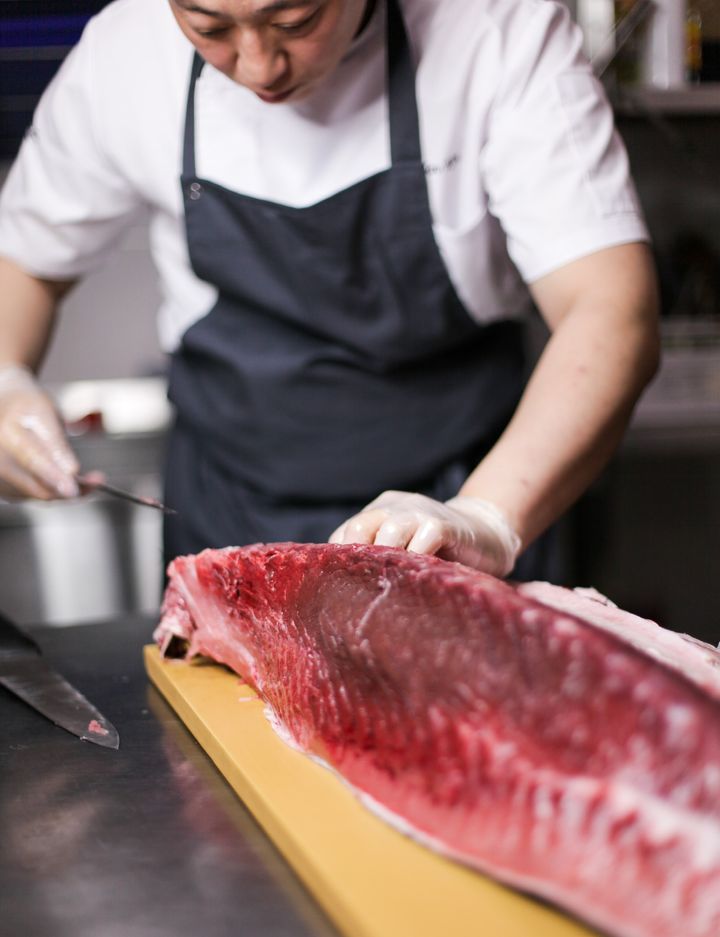 Chef Slicing Tuna